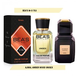 Beas U753 Ajmal Amber Wood Unisex edp 50 ml, Парфюм унисекс Beas U753 создан по мотивам аромата Ajmal Amber Wood