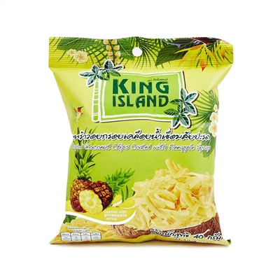 Кокосовые чипсы KING ISLAND с ананасом, 40 г