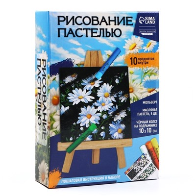 Рисование пастелью c холстом на подрамнике «Ромашки», набор для творчества