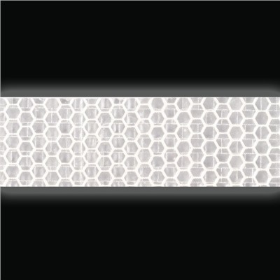 Светоотражающая лента-наклейка, 2,5 см, 1 ± 0,1 м, цвет белый