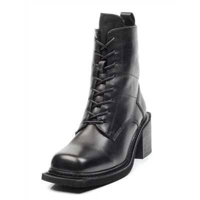 E21W-2A BLACK Ботинки зимние женские (натуральная кожа, натуральный мех) размер 37