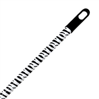 Рукоятка (черенок) для швабры металлическая 120х2,1см, с резьбой, в п/э рукаве "Зебра" пластмассовый наконечник (Китай)