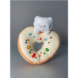 Мягкая игрушка "Cat donut", white, 20 см