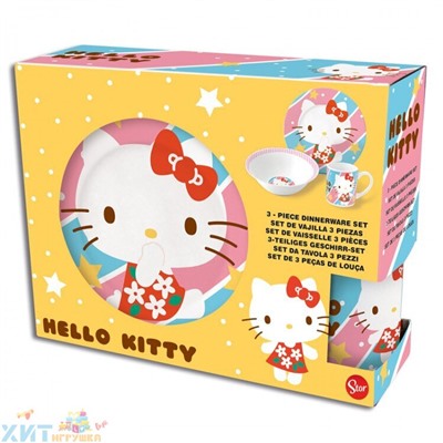 Набор посуды керамической №4 (3 предмета, подарочная упаковка) HelloKitty 275403, 275403