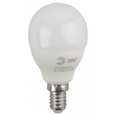 Нарушена упаковка!   Светодиодная лампа Е14 9W 6000К (холодный) Эра LED P45-9W-860-E14 (Б0031411)