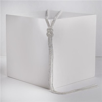 Набор 2 предмета: серьги, кулон «Элегантность» жгут, цвет белый в серебре, 42 см
