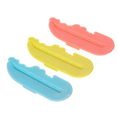 VETTA Выдавливатель для зубной пасты 3шт, пластик, 8,5х3см, "Крокодильчики", 3 цвета