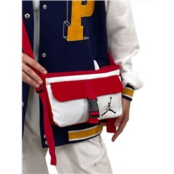 Молодежная универсальная сумка из текстиля, цвет белый с красным