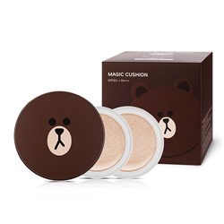 Missha Line Friends, Тональная маскирующая основа-кушон №21 Magic Cushion SPF50+/PA+++ (15гр*2)