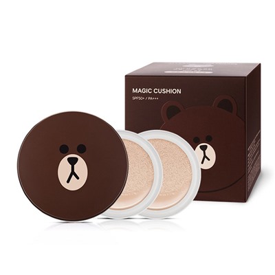 Missha Line Friends, Тональная маскирующая основа-кушон №21 Magic Cushion SPF50+/PA+++ (15гр*2)