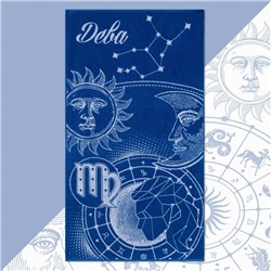 Полотенце махровое Этель "Знаки зодиака: Дева" синий, 67х130 см, 100% хлопок, 420гр/м2