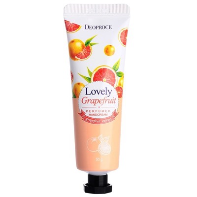 Крем для рук парфюмированный с экстрактом грейпфрута lovely grapefruit perfumed hand cream, Deoproce, 50 г