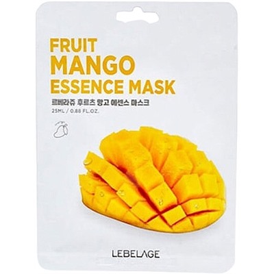 Маска для лица тканевая с экстрактом манго, FRUIT MANGO ESSENCE MASK, LEBELAGE, 25 мл