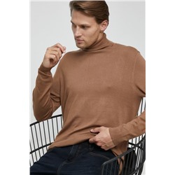 Sweter męski gładki brązowy