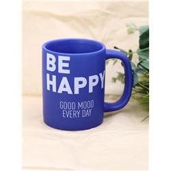 Кружка «Be happy», blue (400 ml)