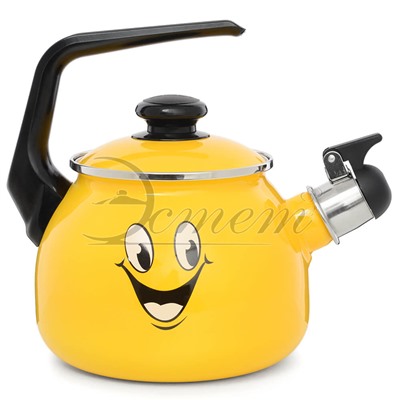 Чайник "Улыбка" со свистком 2.5 л , цвет желтый