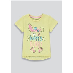 Girls Hoppy Bunny Easter T-Shirt (9mths-6yrs)