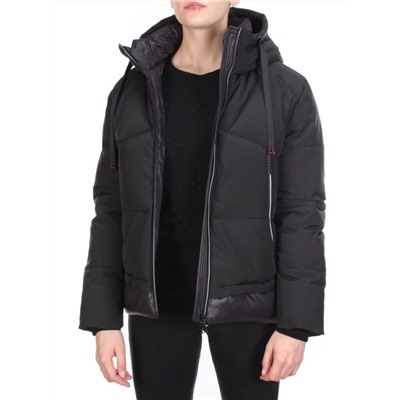 21068 BLACK Куртка зимняя женская FLANCE ROSE (200 гр. холлофайбера) размер 42