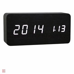 Электронные часы в деревянном корпусе VST-862-6 белые цифры