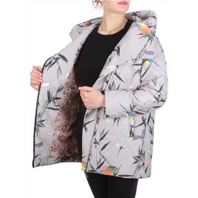 806 GRAY Пальто демисезонное женское (100 гр. синтепон) размер 58
