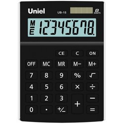 Калькулятор UNIEL UB-15К 8 разрядов черный /Китай