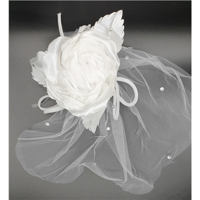 Шляпка цветок Дом свадьбы 685467, белый