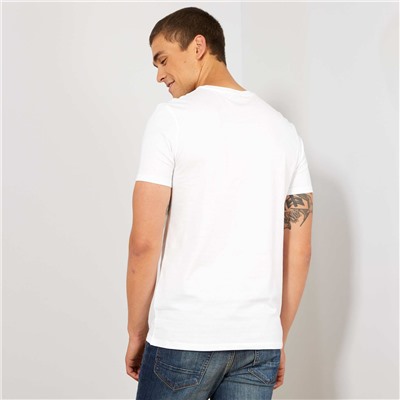 Прямая футболка из био-хлопка с рисунком - белый