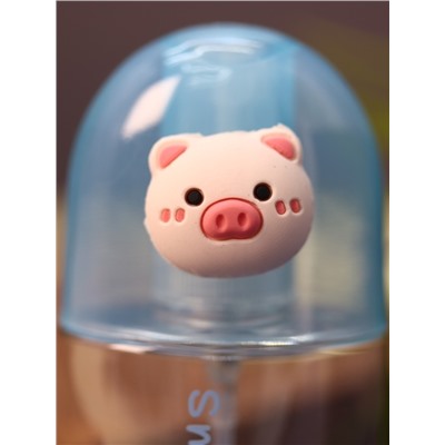 Дорожная бутылочка "Smile pig day", blue (60 ml)