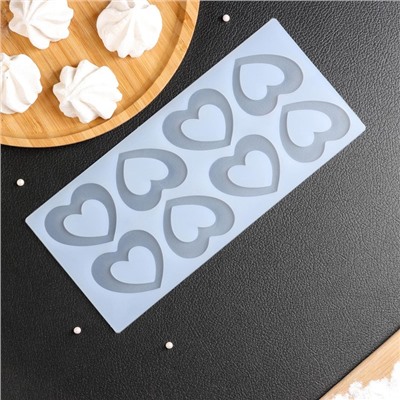 Форма для шоколада Доляна «Любовь», силикон, 8 ячеек, 24×11×0,3 см, цвет прозрачный