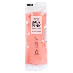 Перчатки латексные хозяйственные розовые (размер L), Myungjin 1 пара