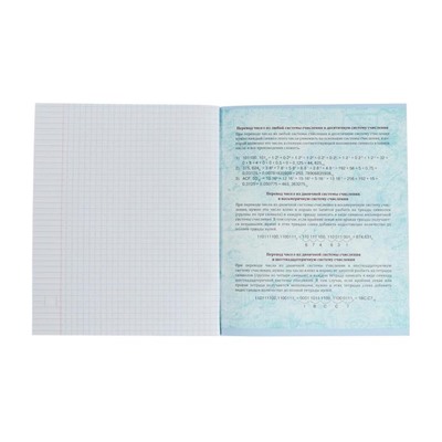 Тетрадь предметная Calligrata "Неон", 48 листов в клетку Информатика, со справочным материалом, обложка мелованный картон, УФ-лак, блок офсет