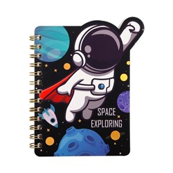 Блокнот на спирали (B6) "Space exploring, hero", black (13*18)