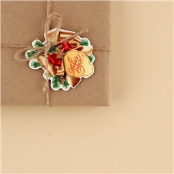 Шильдик декоративный на подарок «Бант с шильдом», 6.3 × 7 см