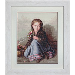 Набор для вышивания LUCA-S арт. B513 Девочка с цветами 33х42,5 см