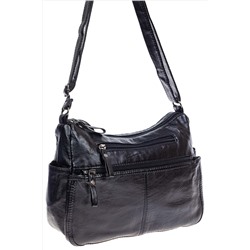 Женская классическая сумка из искусственной кожи, цвет чёрный