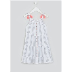 Girls Stripe Tiered Maxi Dress (4-13yrs)