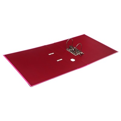 Папка-регистратор А4, 75 мм, Lamark, ПВХ, двухстороннее покрытие, металлическая окантовка, карман на корешок, собранная, розовый/бордовый