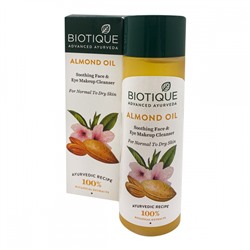 Biotique Bio Almond Oil Soothing Face & Eye Makeup Cleanser 120ml / Био Тоник Успокаивающий для Снятия Макияжа с Миндальным Маслом 120мл