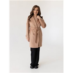 Пальто женское демисезонное 22970 (кэмел/ворсовая ткань)