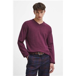 Sweter bawełniany męski melanżowy kolor fioletowy
