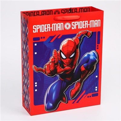 Пакет подарочный, 31х40х11 см, упаковка, Человек-паук