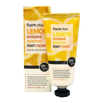 Крем для ног увлажняющий с экстрактом лимона Lemon Intensive Moisture Foot Cream, Farmstay, 100 мл