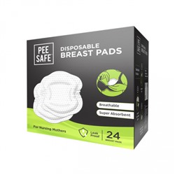 Одноразовые прокладки для груди: для кормящих мам (24 шт), Disposable Breast Pads, произв. Pee Safe