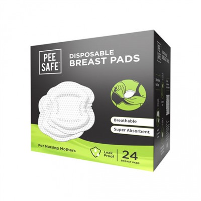 Одноразовые прокладки для груди: для кормящих мам (24 шт), Disposable Breast Pads, произв. Pee Safe