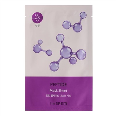 Маска для лица на тканевой основе с пептидами BIO SOLUTION Nourishing Peptide Mask Sheet, THE SAEM, 20 г