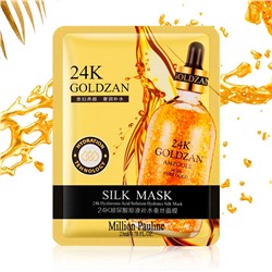 Million Pauline, Увлажняющая тканевая маска для лица с гиалуроновой кислотой 24K GOLDZAN (23г)