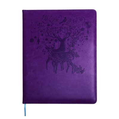 Дневник школьный, 5-11 класс, обложка ПВХ "Олени", фиолетовый