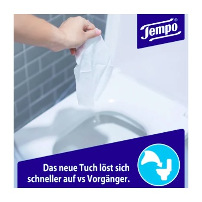 Tempo Feuchtes Toilettenpapier Sanft & Sensitiv Komfortbeutel, 40 St, Темпо Влажная туалетная бумага для нежной и чувствительной кожи, 40 шт.