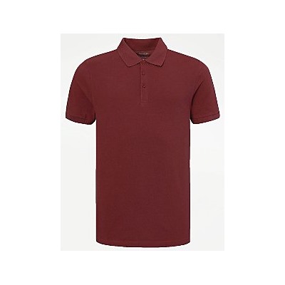 Burgundy Pique Short Sleeve Polo Shirt