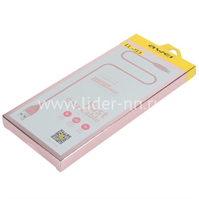 USB кабель для iPhone 5/6/6Plus/7/7Plus 8 pin 1.0 м AWEI CL-93 (розовый)